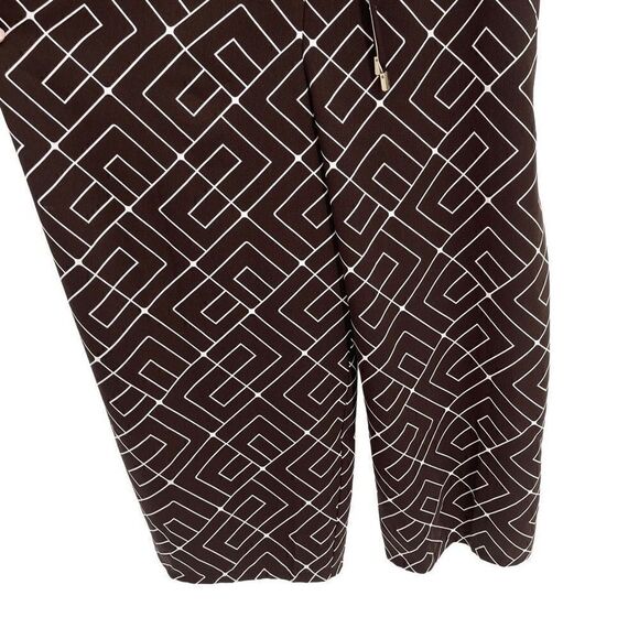 Worthington Maze Geo Sleeveless Wide Leg Cropped Jumpsuit Women Medium Brown - Picture 3 of 8